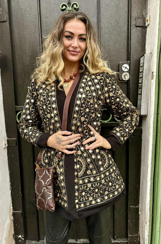 THE 'NURIA' STUNNING RICHLY BEADED AND EMBROIDERED SHORT FIT AND FLARE COAT FROM OUR EXCLUSIVE SPANISH COLLECTION THREE COLOURS