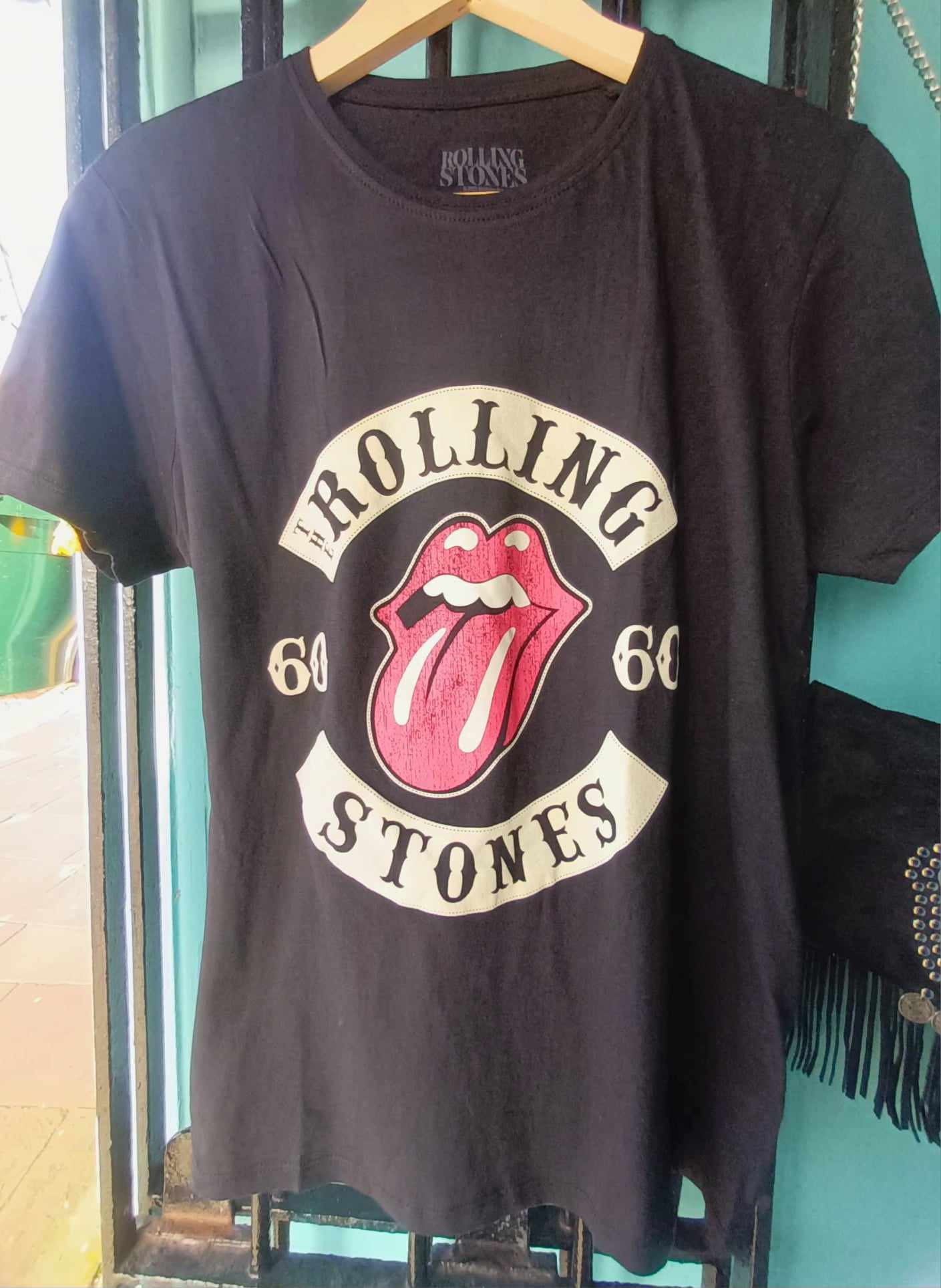 'ROCK STAR RANGE' FEMALE FIT AUTHENTIC ROCK T SHIRT 'ROLLING STONES APPLIQUE'