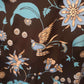 'TIFFANY' SILVER BIRD & ORIENTAL FLORALS BELL SLEEVE DRESS WITH SWISHY HEMLINE