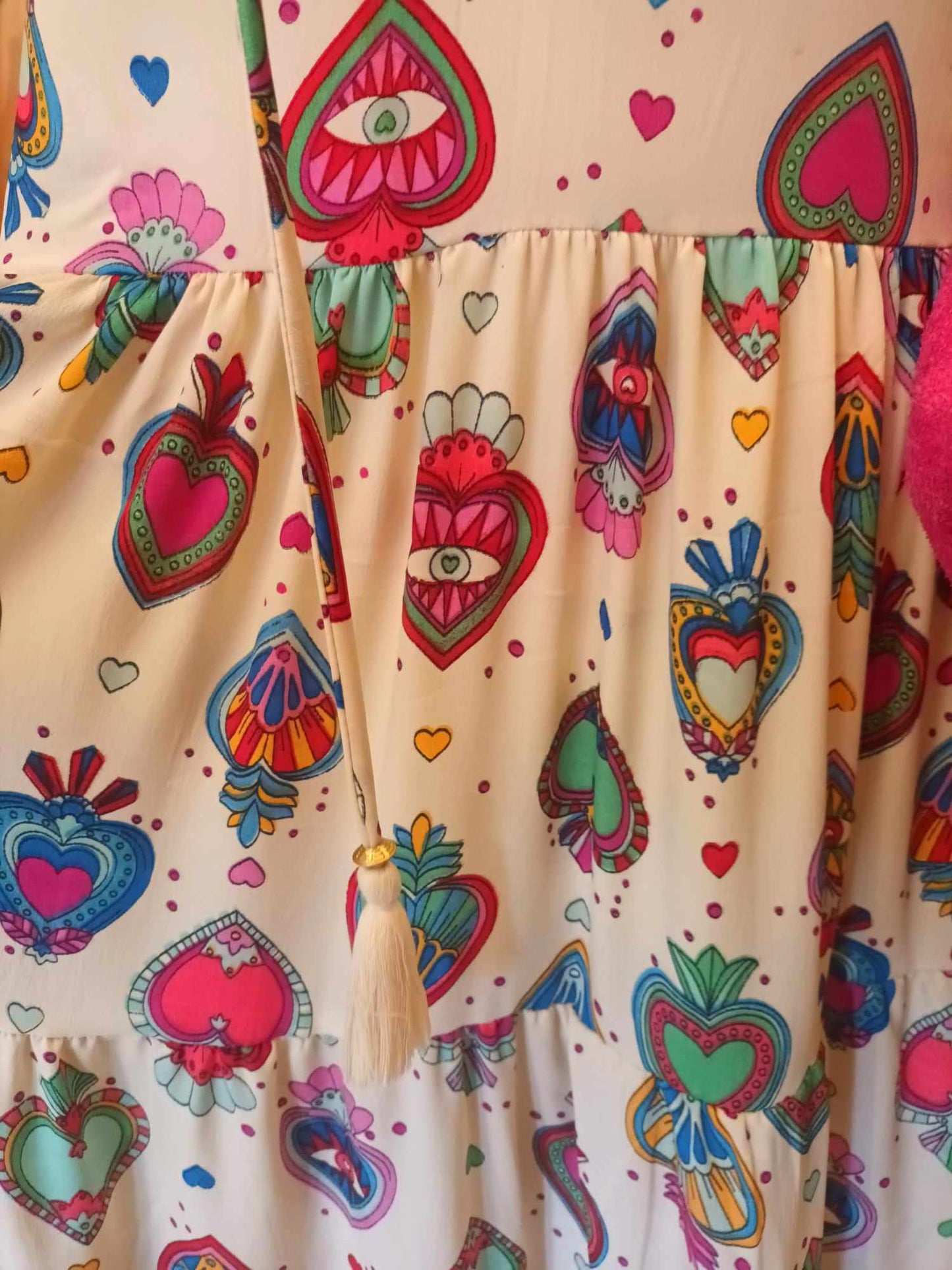 THE 'MYSTIC LOVE' BOHEMIA HEART PRINT DRESS IN RAINBOW COLOURS