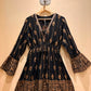 THE 'JASMINE' BEAUTIFUL BLACK AND GOLD EMBROIDERED BELL SLEEVE DRESS MADE IN INDIA