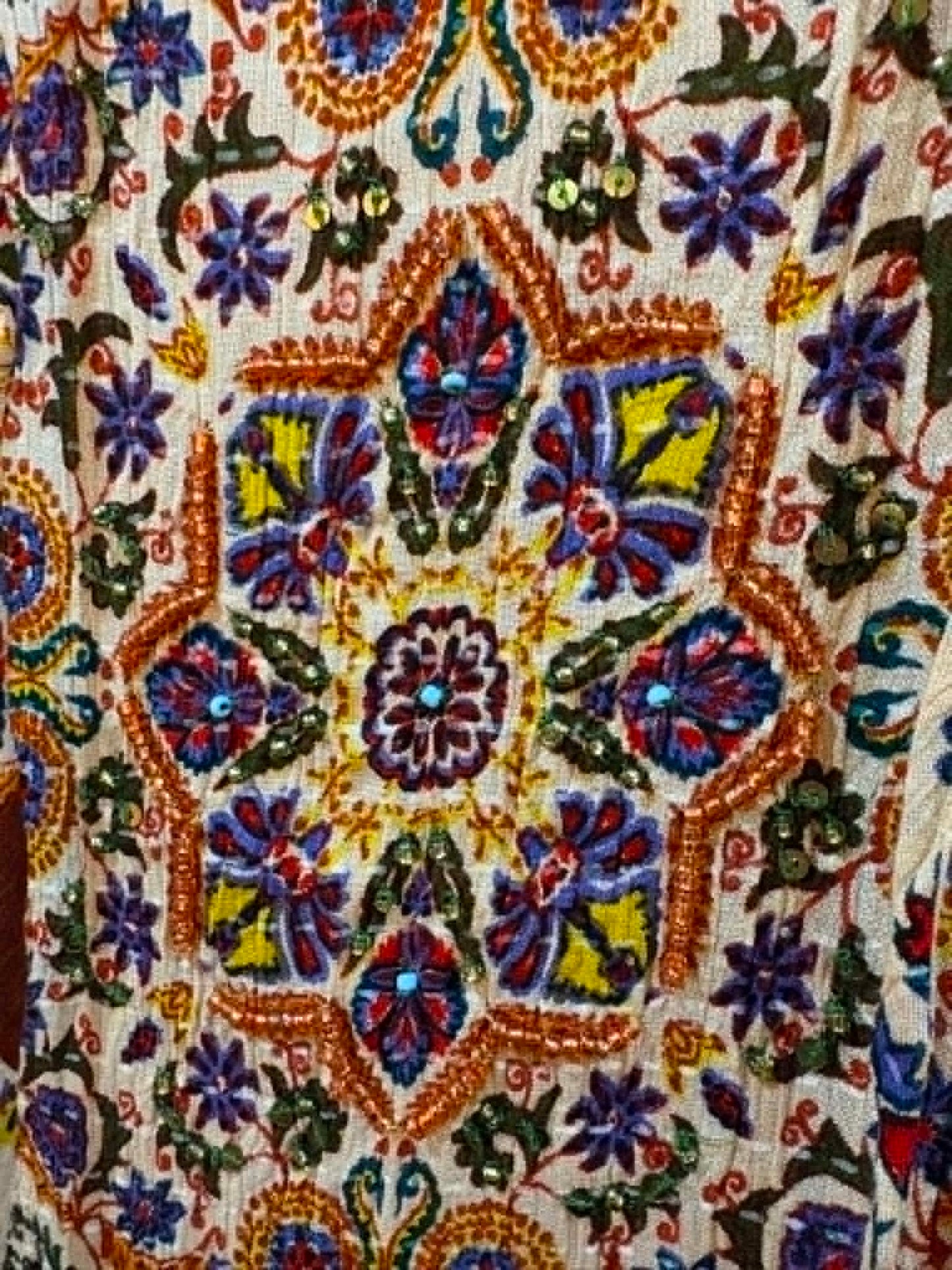 THE 'JONI' STUNNING VINTAGE 70'S STYLE BOHEMIAN PRINT RELAXED FIT TWO PIECE TROUSER SUIT