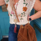 'TOPSY' VINTAGE STYLE CROCHET TANK TOP WITH APPLIQUE AND EMBROIDERED DETAIL BLACK OR CREAM