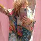 THE 'PRINCESS PEACOCK' RAINBOW COLOURED FLOATY OVERSIZED BUTTON FRONT SHIRT