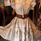 THE 'PRAIRIE' CRISP COTTON BLEND DRESS WITH BEAUTIFUL GOLD EMBROIDERED DETAIL BLACK OR CREAM