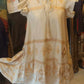 THE 'PRAIRIE' CRISP COTTON BLEND DRESS WITH BEAUTIFUL GOLD EMBROIDERED DETAIL BLACK OR CREAM