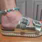 THE 'ST TROPEZ' DIAMANTE BUCKLE PLATFORM FOOTBED SLIDERS IN ANTIQUE GOLD