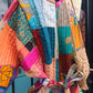 THE 'SASKIA' STUNNING PARISIAN DESIGNER 70'S STYLE QUILTED PATCHWORK KIMONO JACKET