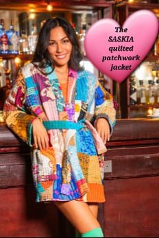 THE 'SASKIA' STUNNING PARISIAN DESIGNER 70'S STYLE QUILTED PATCHWORK KIMONO JACKET