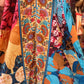 THE 'VALPARAISO' SUMPTUOUSLY SWISHY SCARF PRINT SWEETHEART NECKLINE DRESS FROM OUR EXCLUSIVE SPANISH RANGE