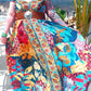 THE 'VALPARAISO' SUMPTUOUSLY SWISHY SCARF PRINT SWEETHEART NECKLINE DRESS FROM OUR EXCLUSIVE SPANISH RANGE
