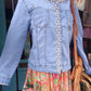 THE 'TAYLOR' FABULOUS PEARL AND DIAMANTE EMBELLISHED SUPERSOFT FADED STRETCH DENIM JACKET
