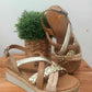 THE 'ROSA' HANDCRAFTED SPANISH LEATHER SUPER COMFORT WEDGE SANDALS WITH PLAITED FRONT