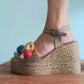 THE 'CARMEN' FABULOUSLY EMBELLISHED WEDGE SANDALS WITH SUPER COMFORT SOLE FROM OUR 'MADE IN SPAIN' COLLECTION