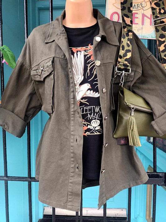 THE 'COMMANDO KITCH' LOVEHEART EMBELLISHED ARMY JACKET IN KHAKI OR SAND