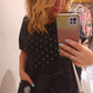THE 'DOTTIE SPARKLE' POLKA DOT SPOT, SPARKLE DETAIL FABULOUSLY FLATTERING COCOON DRESS