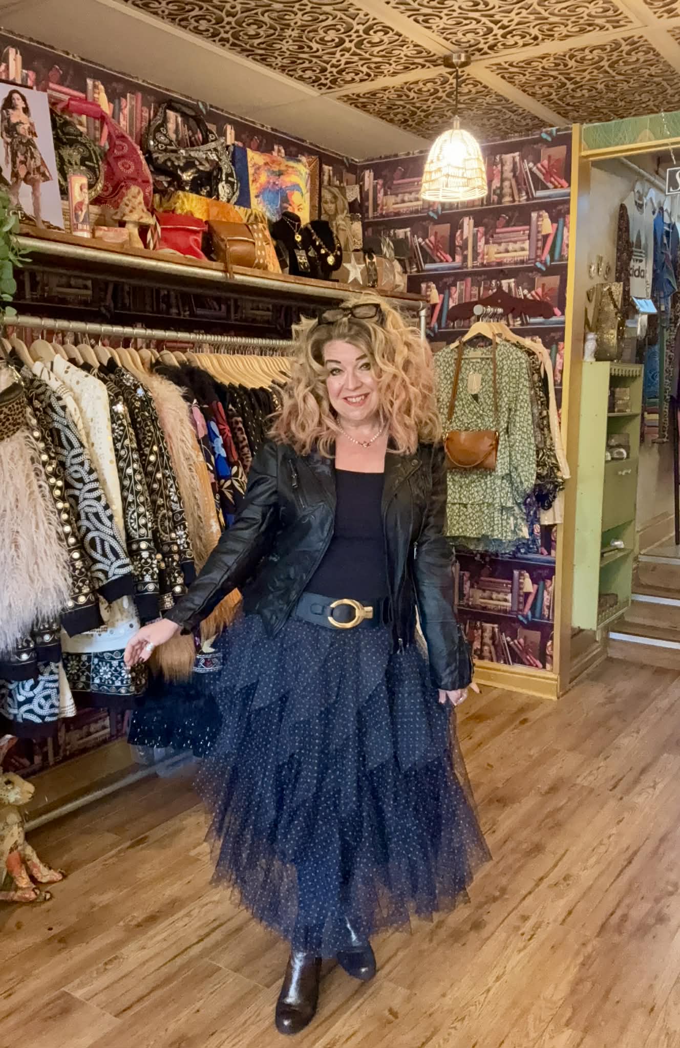 THE 'POLLY' FABULOUSLY SWISHY BLACK POLKA DOT SPOT TULLE SKIRT