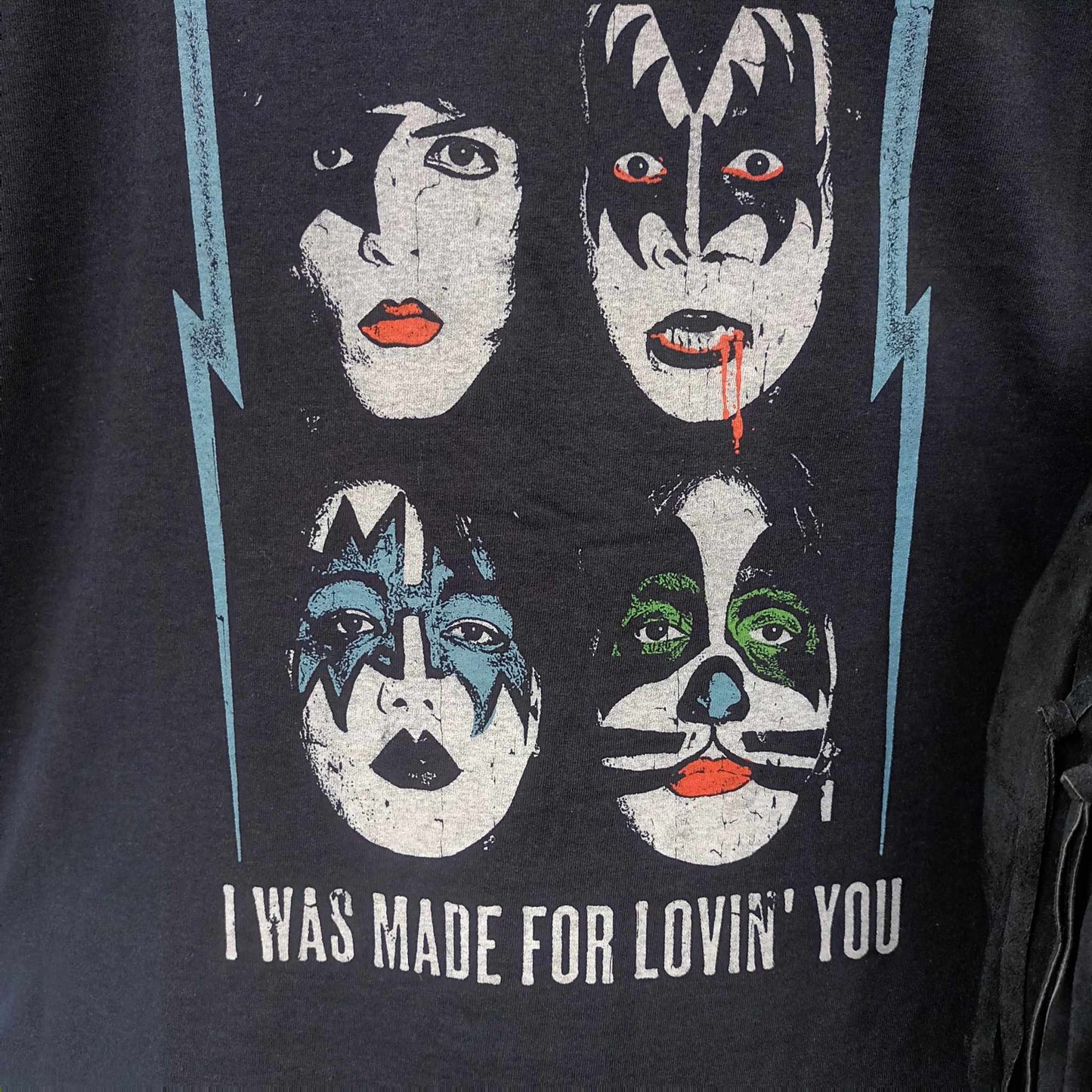 ROCK STAR RANGE 'KISS' I WAS MADE TO LOVE YOU FEMALE FIT BAND T SHIRT