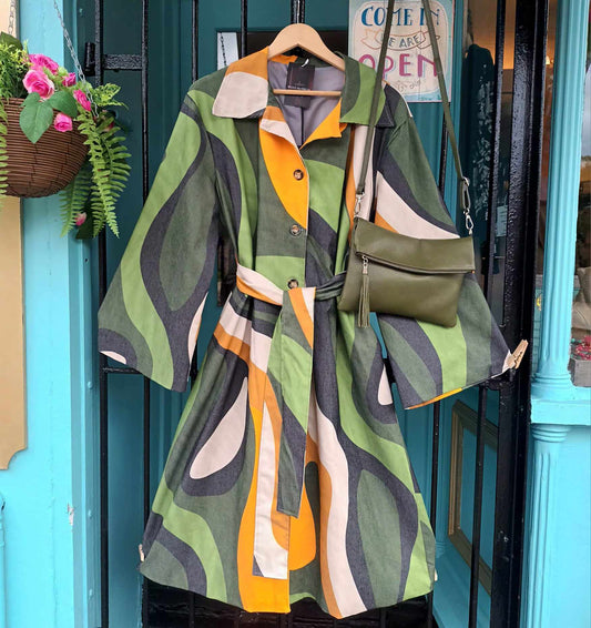 THE 'CELENE' STATEMENT BELTED TRENCH COAT IN TWO GLORIOUS VINTAGE INSPIRED PRINTS