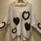 THE 'JOLLY HEARTS' COSY OVERSIZED SNUGGLE JUMPER IN KHAKI OR CREAM