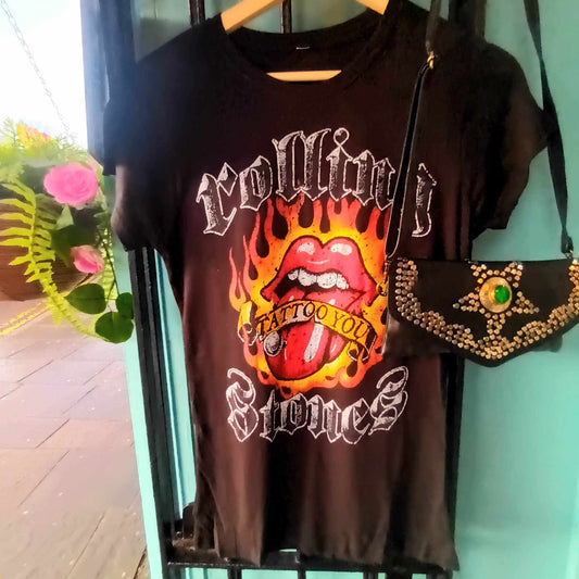 ROLLING STONES 'TATTOO YOU' CLASSIC FLAMING LIPS STYLE FEMALE FIT T SHIRT