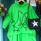 THE 'ARTY HI LO' EMBELLISHED DIP BACK HOODIE IN EMERALD OR BLACK