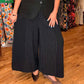 THE 'VOGUE' EXQUISITE QUALITY PINSTRIPE WIDE LEGGED TROUSERS WITH QUIRKY PAPER BAG POCKET DETAIL