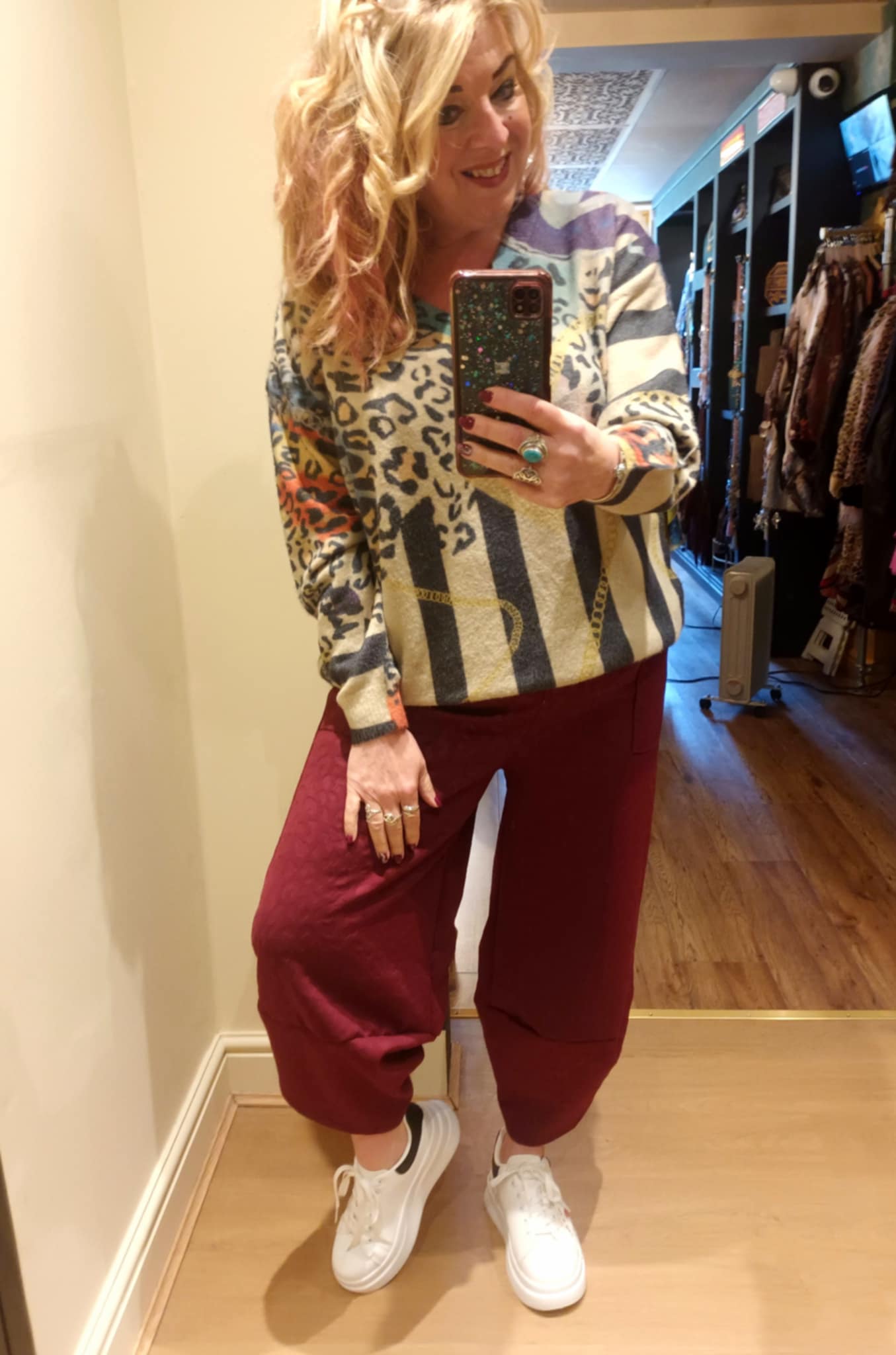 THE 'ARTY LEOPARD' BEAUTIFUL LUXURIOUS SOFT FEEL HOTCHPOTCH PRINT COSY KNIT