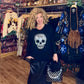 THE 'GOTHIKA' FABULOUS STUDDED & DIAMANTE SKULL DETAIL EXQUISITE FINE KNIT BATWING JUMPER