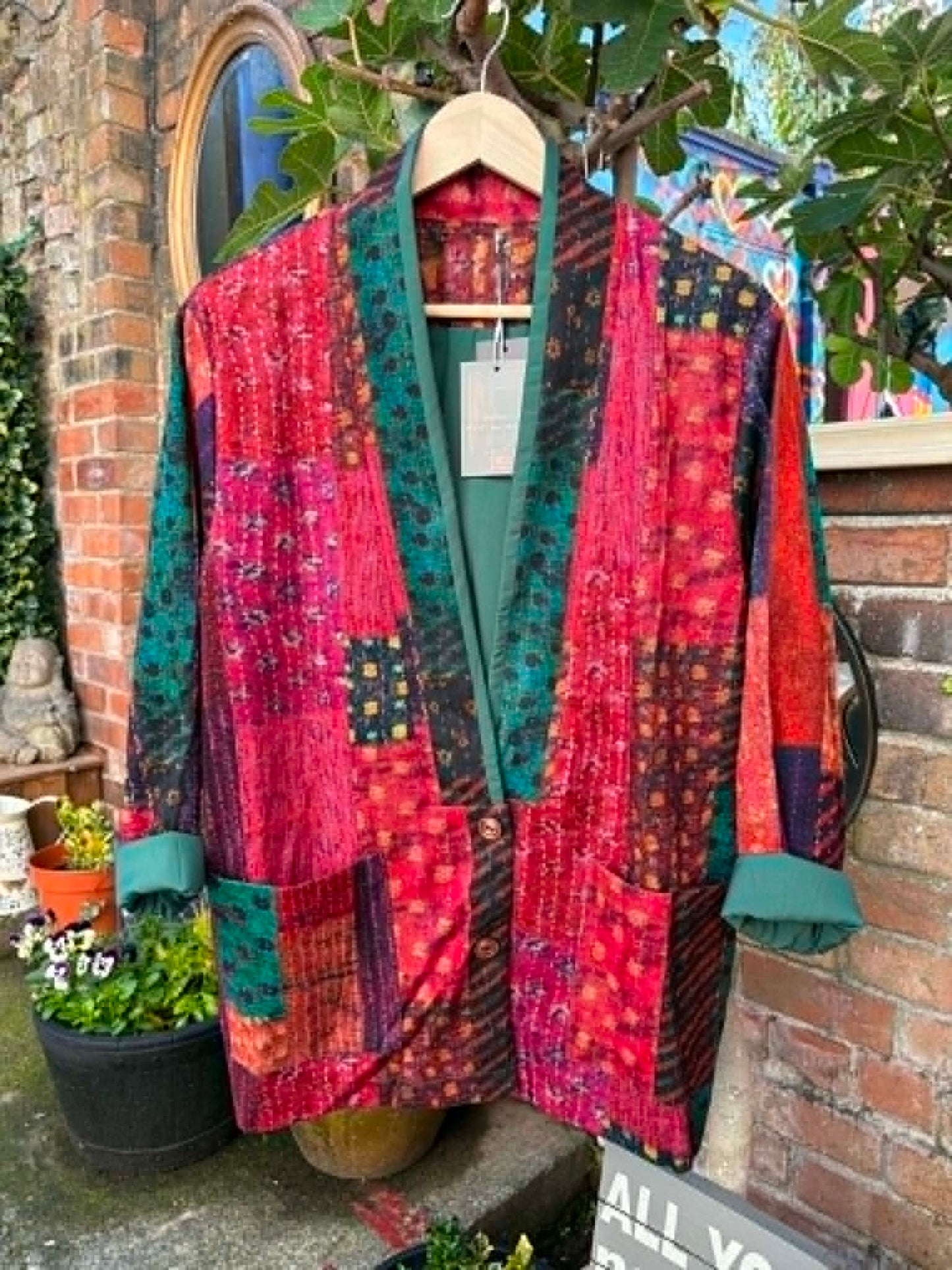 THE 'STEVIE' STUNNING BOHO 70'S STYLE JEWEL COLOURED PATCHWORK PRINT SOFT FEEL JACKET