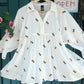 THE 'WHOOPEE' EMBROIDERED 100% COTTON QUIRKY SMOCK TOP PINEAPPLES