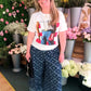 THE 'URBAN STAR'  TEXTURED DENIM STAR DESIGN WIDE LEGGED JEANS WITH STRETCH WAIST