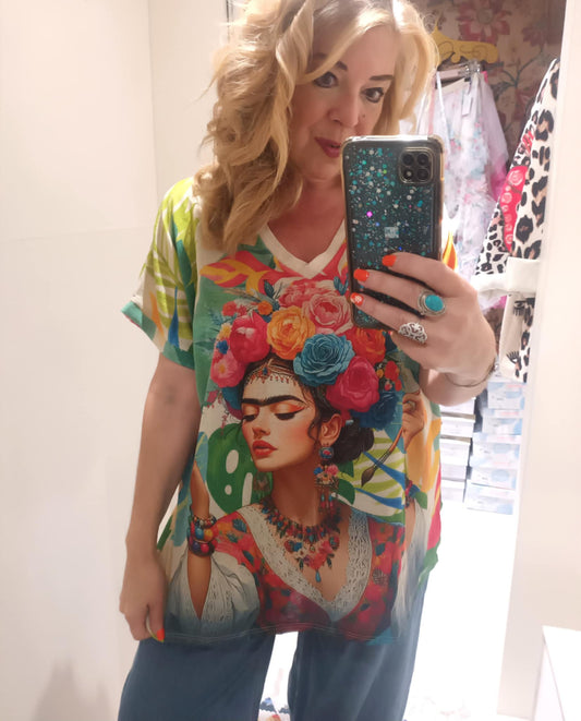 THE 'FLORAL GODDESS' STATEMENT TOP WITH A SUBTLE GOLD SHIMMER