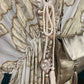 THE 'CELENE' BEAUTIFUL TASSEL DETAIL FLOATY CHIFFON BEAD EMBELLISHED DRESS IN VANILLA AND GOLD
