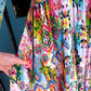 THE 'FANTASIA' STUNNING INDIAN COTTON RAINBOW COLOURED EMBROIDERED FLOWER DETAIL DRESS