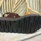 THE 'ROMA' TAN AND CHOCOLATE MODERN URBAN CHUNKY BUCKLE DETAIL SANDAL