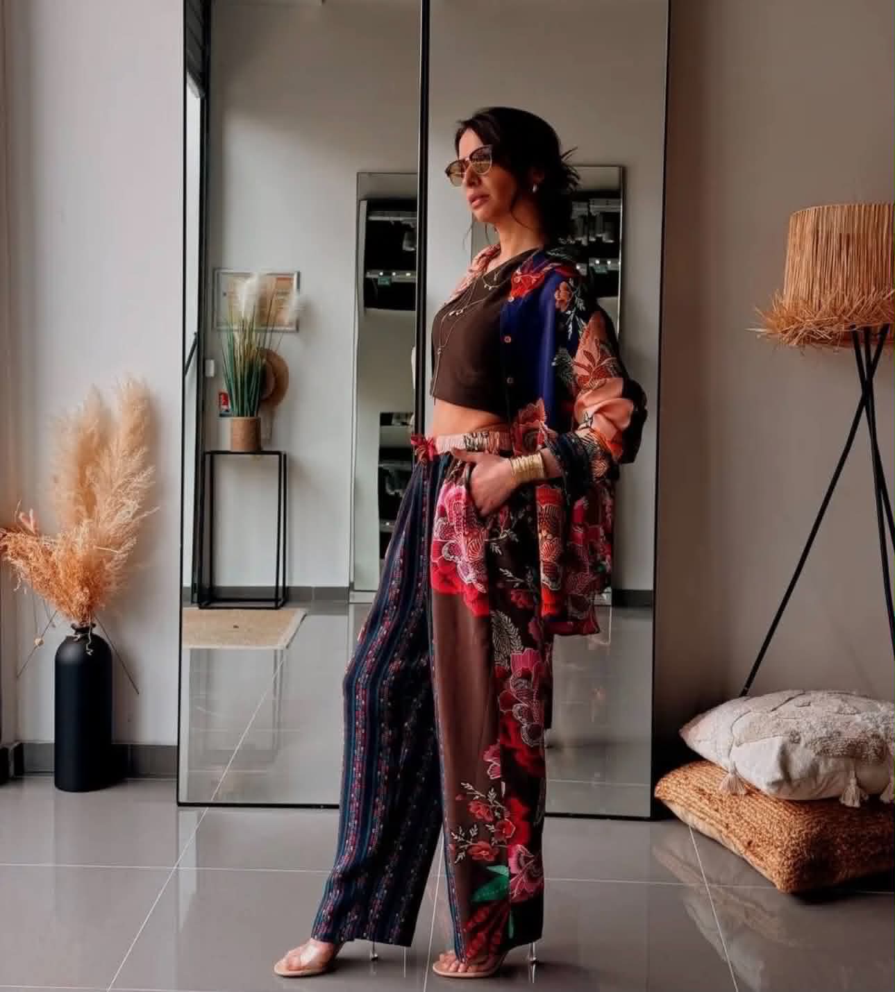 THE 'PORTOFINO' VIBRANT PRINT LIGHTWEIGHT RELAXED FIT TROUSER SUIT