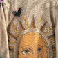 THE 'CELESTIAL LOVE' COSY OVERSIZED BUTTON FRONT BLANKET COAT WITH HEARTS, SUNS AND MYSTIC EYES