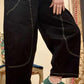 THE 'BRIXTON' SOFT BLACK DENIM STITCH EMBELLISHED POCKET DETAIL COCCON PANTS