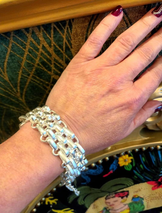 THE 'CARRIE' EXQUISITE MULTI CHAIN STATEMENT BRACELET IN SILVER OR GOLD