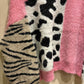 THE 'HOTCHPOTCH LEOPARD' COSY FEEL FLUFFY KNIT IN PINK OR ORANGE