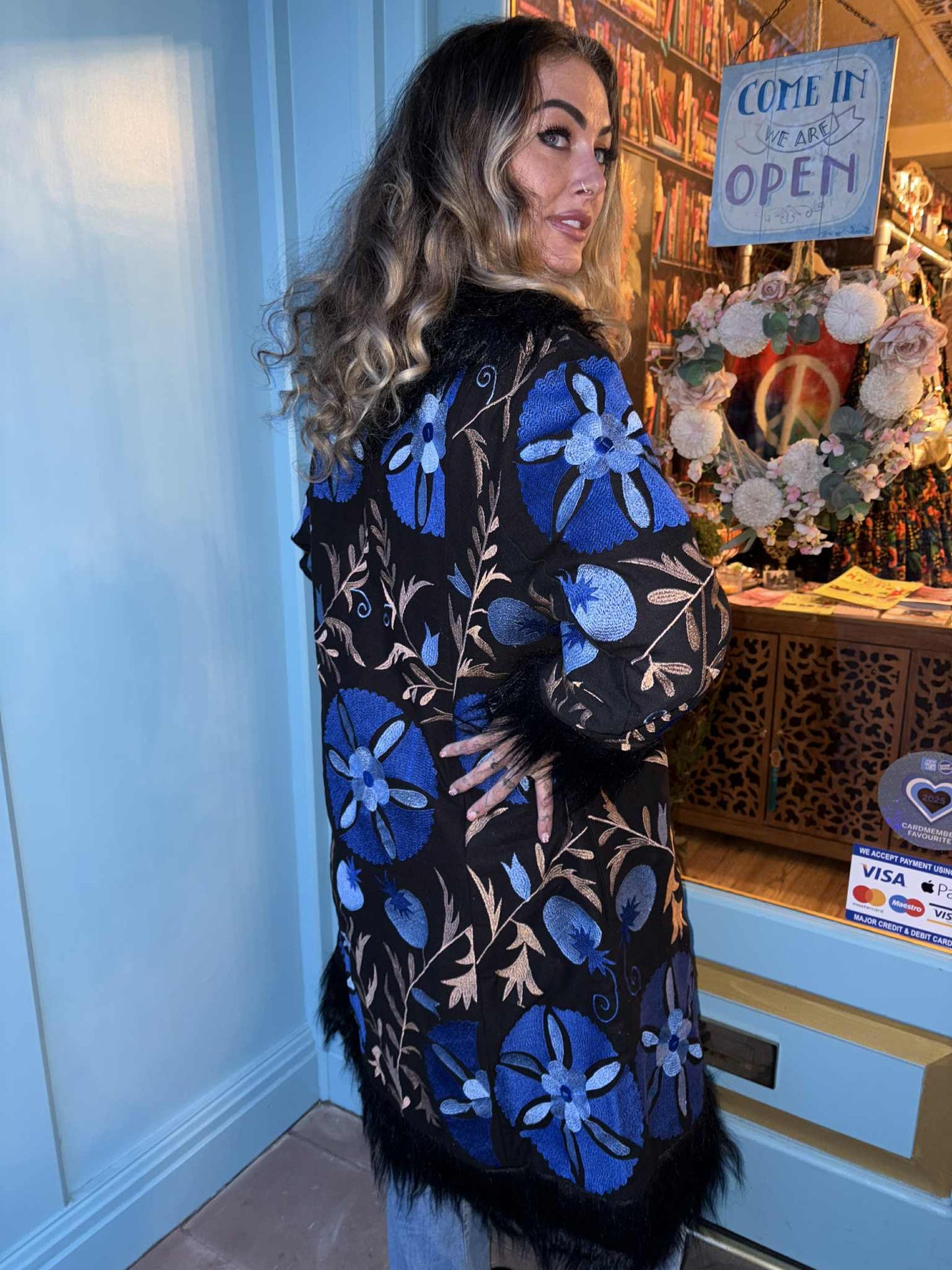 THE 'ALZA' STUNNING 70'S AFGHAN STYLE FAUX FUR RICHLY EMBROIDERED COAT FROM OUR EXCLUSIVE SPANISH RANGE