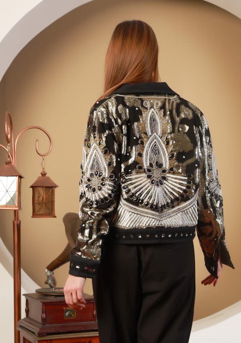 THE 'VARSA' EXQUISITELY EMBELLISHED BUTTON FRONT JACKET FROM OUR EXCLUSIVE SPANISH COLLECTION FOUR COLOUR OPTIONS