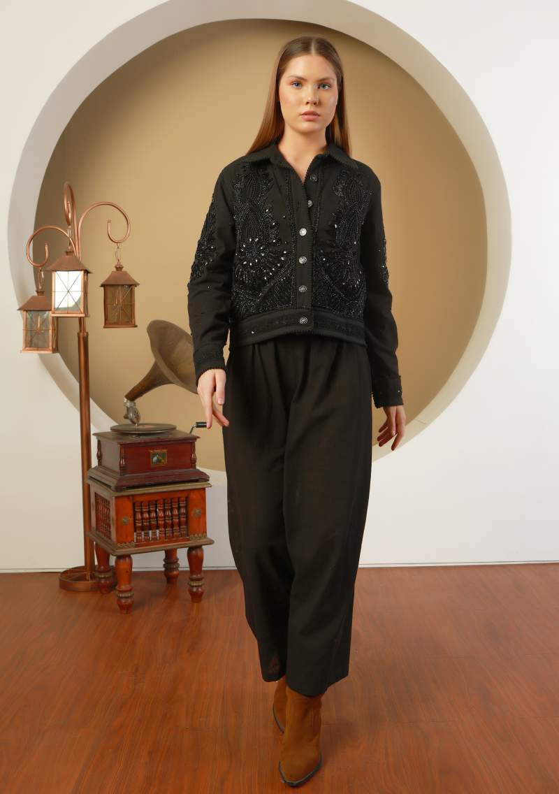 THE 'VARSA' EXQUISITELY EMBELLISHED BUTTON FRONT JACKET FROM OUR EXCLUSIVE SPANISH COLLECTION FOUR COLOUR OPTIONS