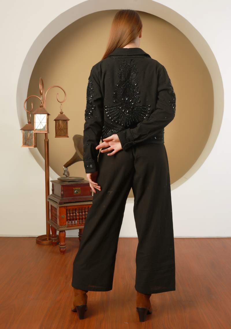 THE 'VARSA' EXQUISITELY EMBELLISHED BUTTON FRONT JACKET FROM OUR EXCLUSIVE SPANISH COLLECTION FOUR COLOUR OPTIONS