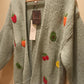 THE 'FEELING FRUITY' FABULOUSLY COSY EMBROIDERED SNUGGLE CARDIGAN IN SAGE GREEN OR POWDER BLUE