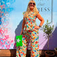 THE 'SHE'S A RAINBOW' BRIGHT AND BEAUTIFUL RAINBOW FLORALS TWO PIECE SUIT