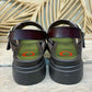 THE 'ROMA' TAN AND CHOCOLATE MODERN URBAN CHUNKY BUCKLE DETAIL SANDAL