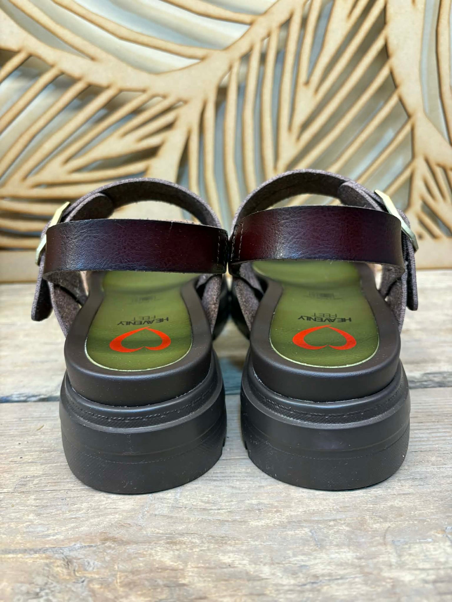 THE 'ROMA' TAN AND CHOCOLATE MODERN URBAN CHUNKY BUCKLE DETAIL SANDAL