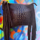 THE 'PHOENIX' EXQUISITE ITALIAN LEATHER CROC EFFECT FRINGED BAG WITH ADJUSTABLE SHOULDER STRAP